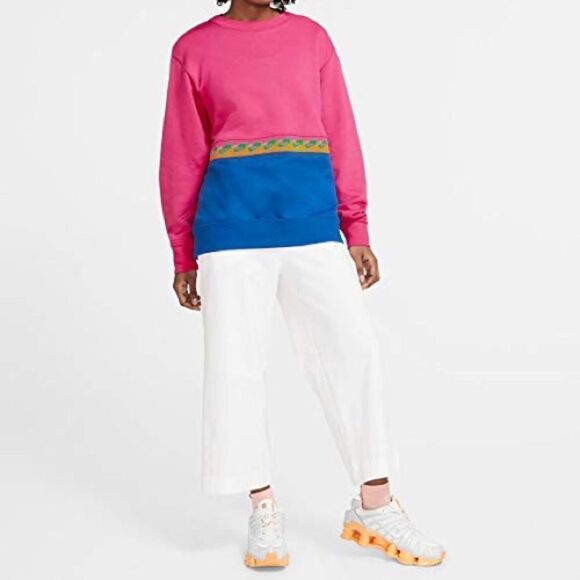 NIKE SPORTSWEAR NSW SOFT FRENCH TERRY FLEECE CREWNECK VIBRANT PULLOVER SWEATER M - Picture 2 of 13